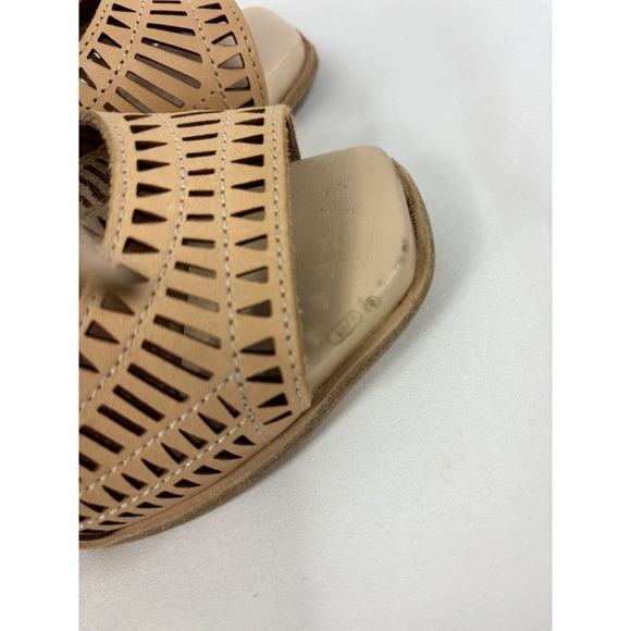 Jeffrey Campbell Rayos Wedge Sandals Peach Laser Cut Lace Up - Picture 4 of 8